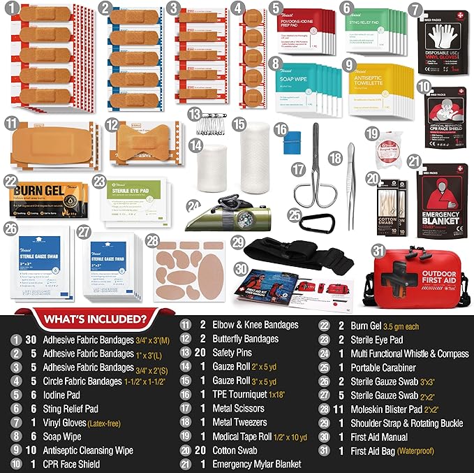 152 PCS Waterproof First Aid Kit, Portable Small Boat Dry Bag Bug Out Bags - Image 4