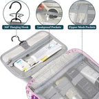 PAVILIA Hanging Toiletry Bag Travel Bag Women Men, Foldable Cosmetic Organizer - Image 3