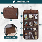 PAVILIA Hanging Toiletry Bag Men Women, Travel Kit Foldable Large Toiletries - Image 2