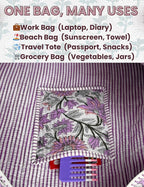 Cotton Quilted Tote Bag for Women – Large Beach & Travel Tote - Image 7