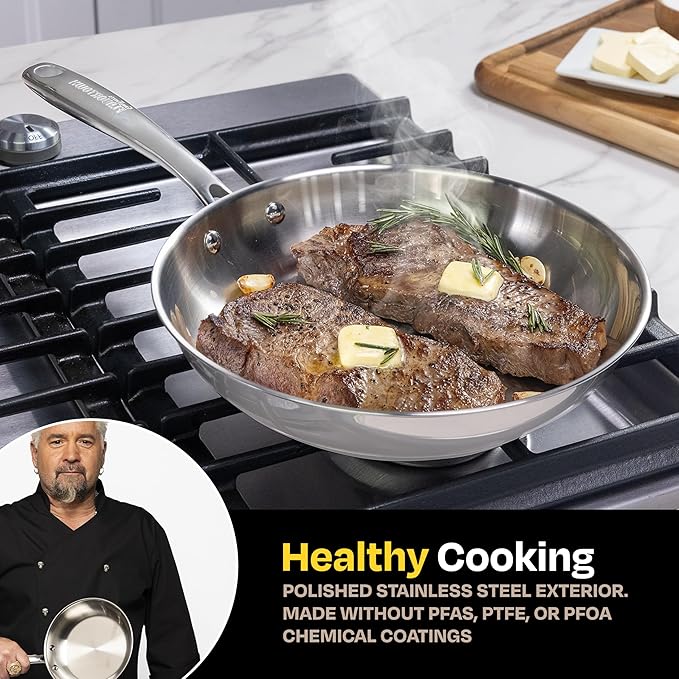 Guy Fieri's Flavortown 10.3" Stainless Steel Frying Pan - Image 3