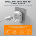 South Africa Plug Adapter 2 Pack, TESSAN Type M Power Adapter - Image 6