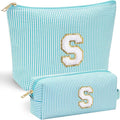 YOOLIFE Makeup Bag for Girls Teen Girl, 2 Pieces Monogram Make Up Bag | Makeup by YOOLIFE