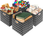 SIMPLE HOUSEWARE 13-Inch Collapsible Fabric Cube Storage Bin - Image 4