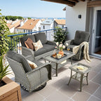 HOOOWOOO Patio Furniture Set, 5 Pieces Outdoor Conversation Set, All Weather by DesignforBetterLife