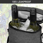 Opux 2 Bottle Wine Tote Carrier, Insulated Cooler Bag - Image 5