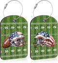 2 PCS Leather Luggage Tag for Suitcase Football and Helmet Travel Suitcase by Unknown
