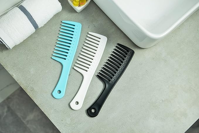 Wide Tooth comb, Large Detangling Comb for Women and Men, Durable Styling Brush for Curly, Long, Wet Hair Types - Professional Hair Care.