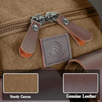 Canvas Duffle Bag for Men 60L Travel Duffel Bags Expandable Genuine Leather - Image 5