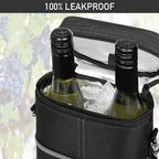 OPUX 2 Bottle Wine Carrier Tote, Insulated Leakproof Wine Cooler Bag, Wine - Image 5