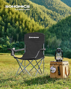 SONGMICS 2 Pack Folding Camping Chairs, Load 330 lb, Cup Holder and High - Image 2