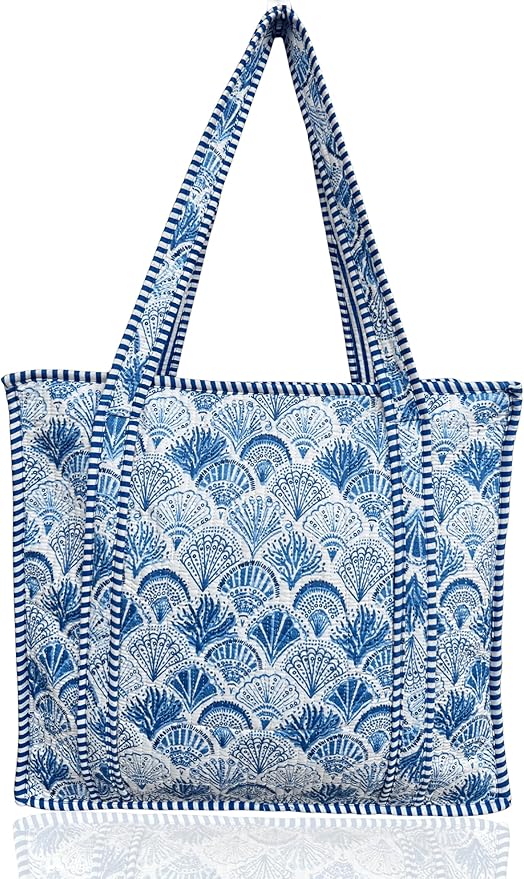 Cotton Quilted Tote Bag for Women – Large Beach & Travel Tote by ThirdEyeExport