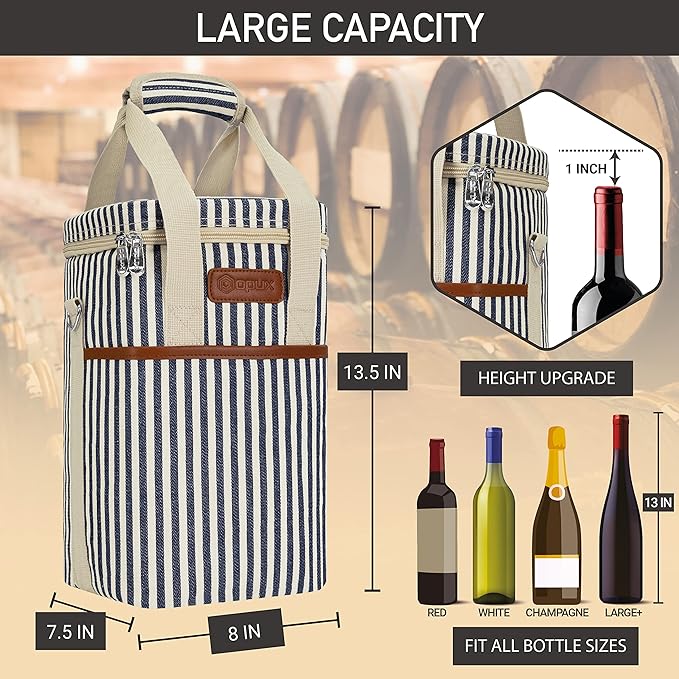 Opux 4 Bottle Insulated Wine Cooler Bag - Image 3