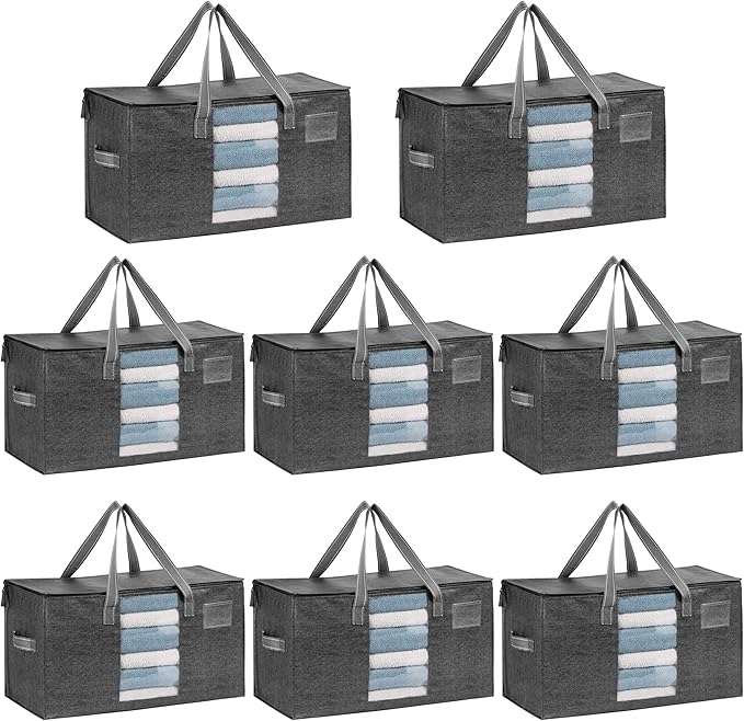 VENO 8 Pack Moving Bags, Comforter and Blanket Storage Bags by Veno