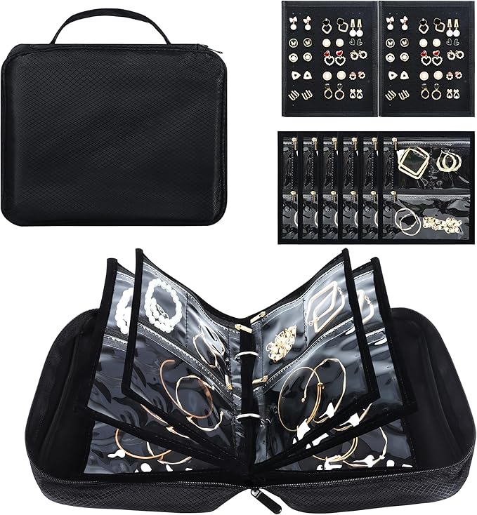 Meneng Travel Jewelry Case Organizer: Jewelry Bags Storage Book Binder - Image 8