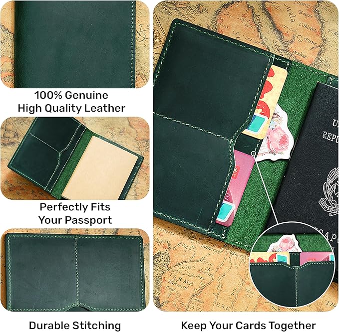 HIFA Leather Passport Holder, Handmade Passport Cover - Image 2