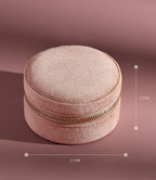 TAIMY Travel Jewelry Box, Mini Round Velvet Travel Jewelry Case - Image 4