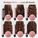 Curling Iron Set, 6 in 1 Hair Curling Wand with Curling Brush and 5 Interchangeable Ceramic Curling Wand(0.35'-1.25') Tourmaline Hair Curler, Instant Heat Up Curling Iron for Long Hair Women