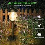 XMCOSY+ Solar Pathway Lights Outdoor, 10/25 LM in 2 Lighting Modes, Glass - Image 5