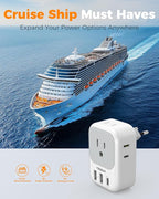 2 Pack European Plug Adapter USB C, TESSAN US to Europe Adapter 4 Outlets 3 USB - Image 6