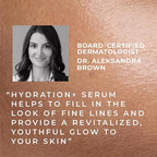 RoC Hydration+ Hyaluronic Acid Serum for Face, Hydrating, Plumping, Fragrance Free, Lightweight Formula with Collagen Proteins (1 Ounce) with Retinol Eye Cream Packette