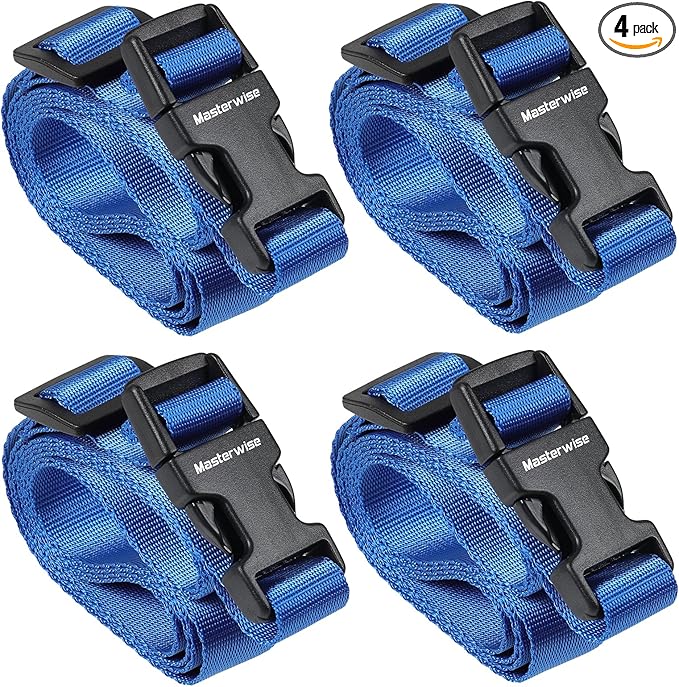 Buckle Straps with Clips, Adjustable Nylon Straps with Buckle, Packing Strap by Masterwise