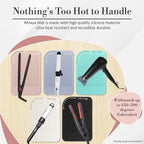 Vanity Accessories Heat Resistant Mat – Silicone Flat Iron & Curling Iron Holder, Non-Slip Vanity Mat & Hot Tool Mat for Home, Salon, or Travel Use