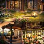 KOOPER 2 Pack Solar Lanterns Outdoor Waterproof, Upgraded Black Metal Hanging - Image 6