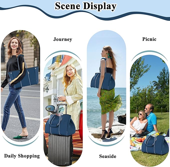 QOGiR Neoprene Multipurpose Beach Bag Tote - Image 8