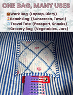 Cotton Quilted Tote Bag for Women – Large Beach & Travel Tote - Image 6