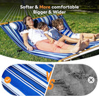 Double Hammock with Spreader Bar, Soft Pillow, Max Load 500lbs, Portable Hammock - Image 4