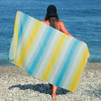 HILLFAIR Cotton Turkish Beach Towels, Quick Dry Lightweight Sand Free Peshtemal - Image 2