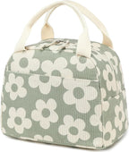 Bluboon Lunch Bag for Women Men Cute Corduroy Lunch Tote Bags Reusable - Image 9