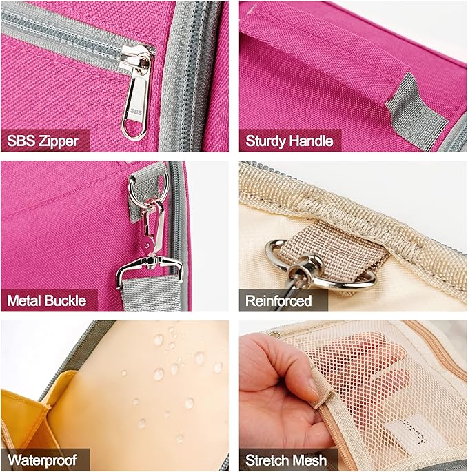 Extra Large Toiletry Bag for Women and Men, 6 Organizer Compartments, Holds - Image 7