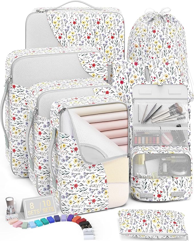 8 Set Packing Cubes for Travel, Gifts for Women Mom, Anti-Tearing Suitcase by OlarHike