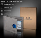 SERMAN BRANDS RFID Blocking Slim Bifold Genuine Leather Thin Minimalist Front - Image 6