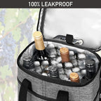 opux 6 Bottle Carrier Tote | Insulated Padded Wine Cooler Bag - Image 5