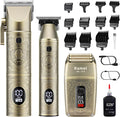 KEMEI Professional Hair Clippers for Men, 3 in 1 Barber Clipper Kit, Bronze