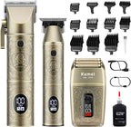 KEMEI Professional Hair Clippers for Men, 3 in 1 Barber Clipper Kit, Bronze