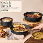 CAROTE 17pcs Pots and Pans Non Stick, Cookware Sets Detachable Handle, - Image 7