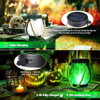 Halloween Solar Flame Lantern Hanging Outdoor Waterproof Purple - Image 5