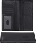 VISOUL Mens Leather Long Checkbook Bifold Wallets by VISOUL