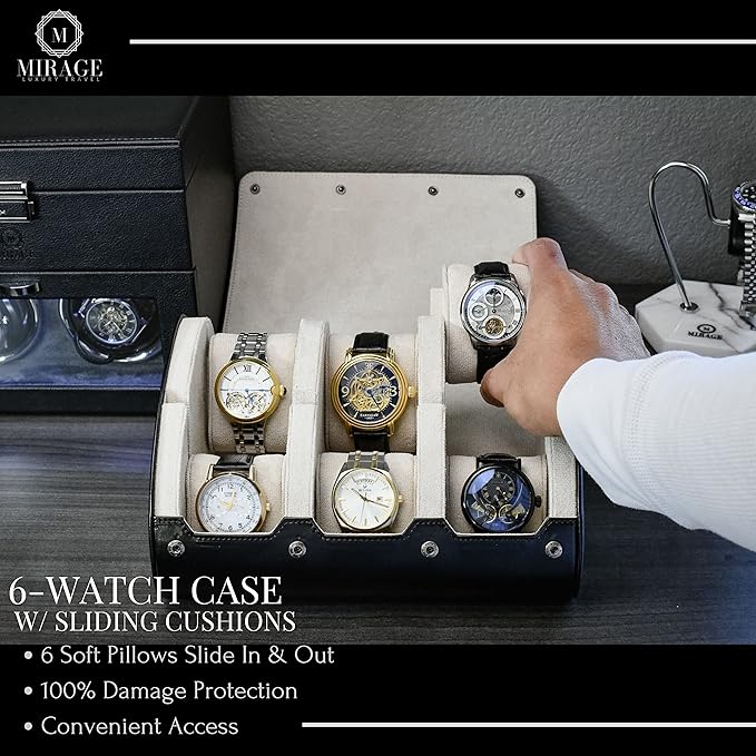 M Mirage Luxury Travel 6 watch display case organizer - Image 6