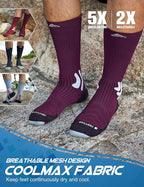Men's Compression Running Socks: Coolmax Athletic Crew Socks Moisture Wicking - Image 2
