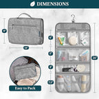 PAVILIA Hanging Toiletry Bag Women Men, Travel Kit Foldable Large Toiletries - Image 2
