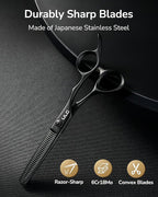 ULG Seamless Thinning Scissors – Professional Stainless Steel, Teflon Coated, Ergonomic Offset Handles, Precision Serrated Blades for Natural Hair Thinning and Layering, Ideal for Stylists and Barbers