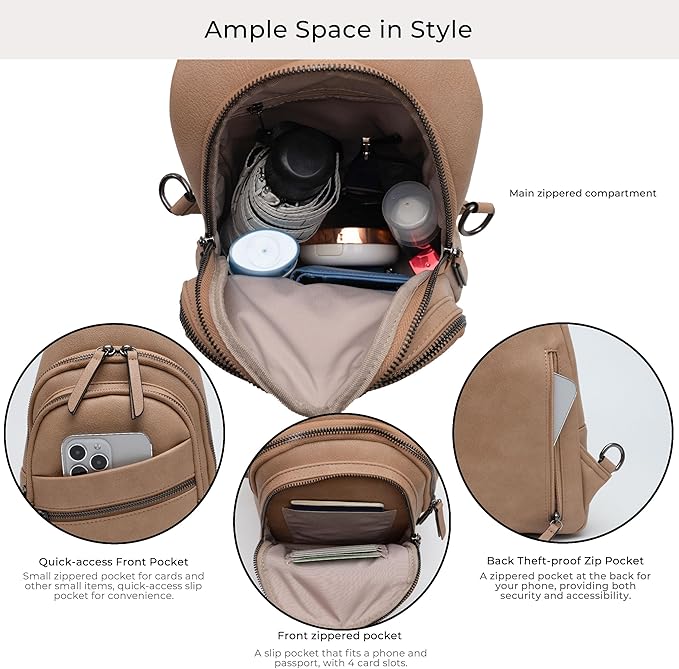 Alldaily Large Sling Bag for Women Crossbody Purse Leather Fashionable Trendy - Image 3