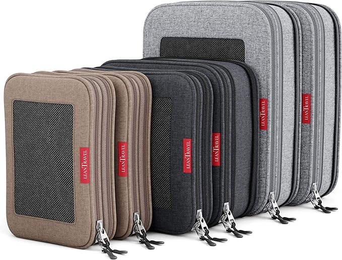 Compression Packing Cubes for Travel Organizers by LeanTravel
