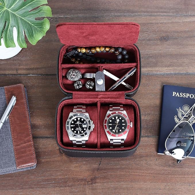 ROTHWELL 2 Watch Travel Case Storage Organizer - Image 5