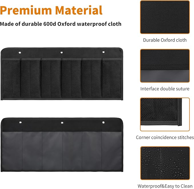 RV Shoe Pockets 6 Large Pockets Heavy Hanging Bedside Storage Organizer - Image 6